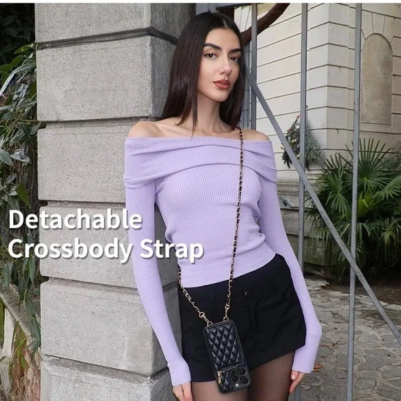 iPhone 13 Pro Max Purse Wallet Holder Crossbody Wristlet - Picture 4 of 7